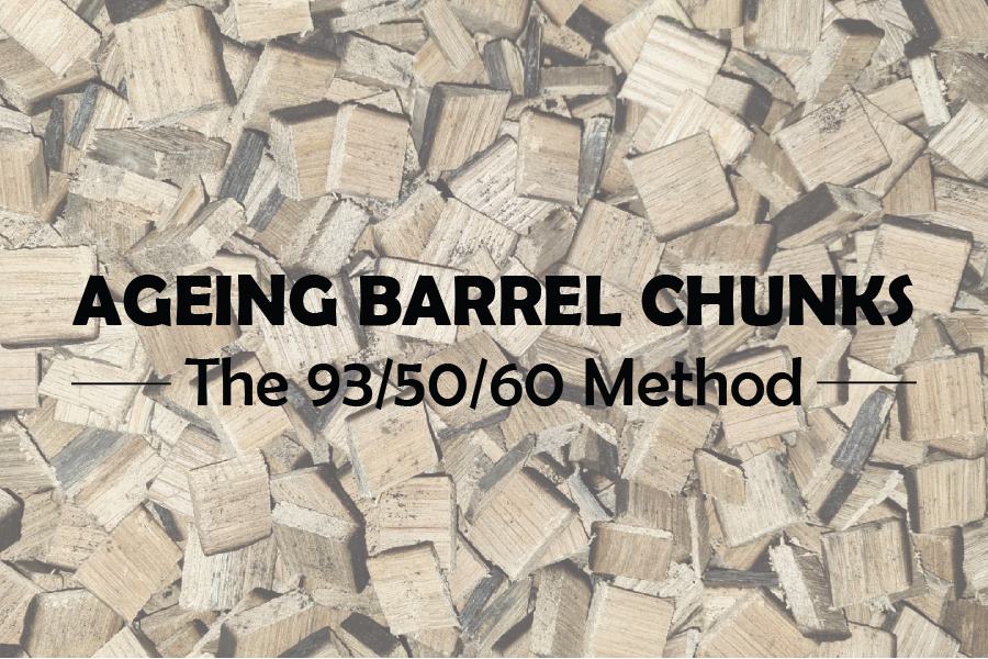 Pile of ageing barrel wood chunks with text overlay