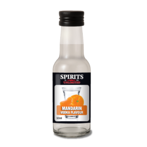 Small bottle of Mandarin Vodka Flavour Spirits Unlimited