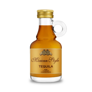 Small bottle of Mexican style tequila