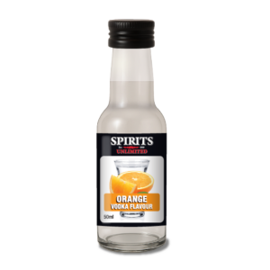Small bottle of orange vodka flavour