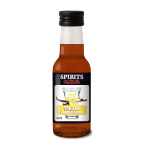 Small bottle of vanilla-flavoured vodka